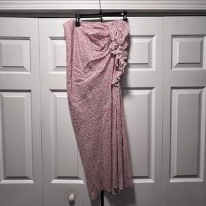 New Katherine Kidd Cotton Orange Floral Print Lilya Maxi Midi Skirt Size 6